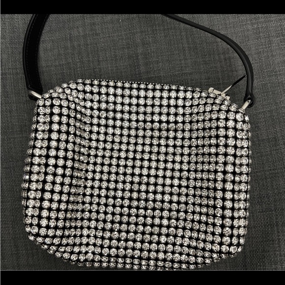 Alexander Wang heiress pouch in rhinestone mesh handbag silver AUTHENTIC - Picture 5 of 13